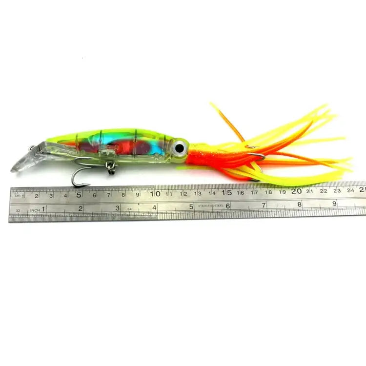 HENGJIA Octopus Shape Artificial Fishing Lures Bionic Fishing Bait with Hooks Length: 14 cm Random Color Delivery