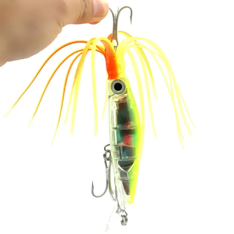 HENGJIA Octopus Shape Artificial Fishing Lures Bionic Fishing Bait with Hooks Length: 14 cm Random Color Delivery
