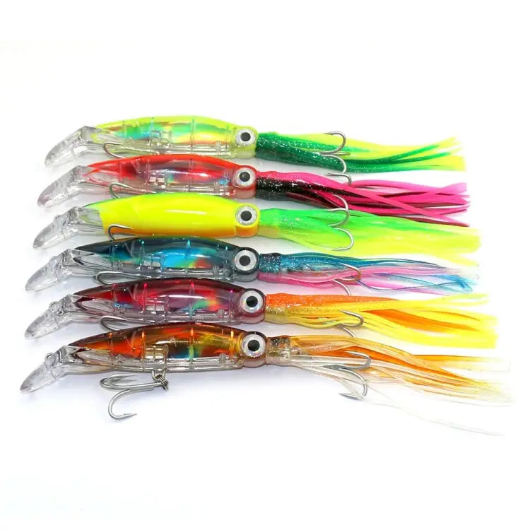 HENGJIA Octopus Shape Artificial Fishing Lures Bionic Fishing Bait with Hooks Length: 14 cm Random Color Delivery