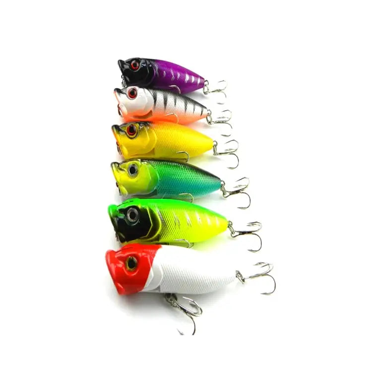 HENGJIA Plastic Artificial Fishing Lures Popper Bionic Fishing Bait with Hooks Length: 6.5 cm Random Color Delivery