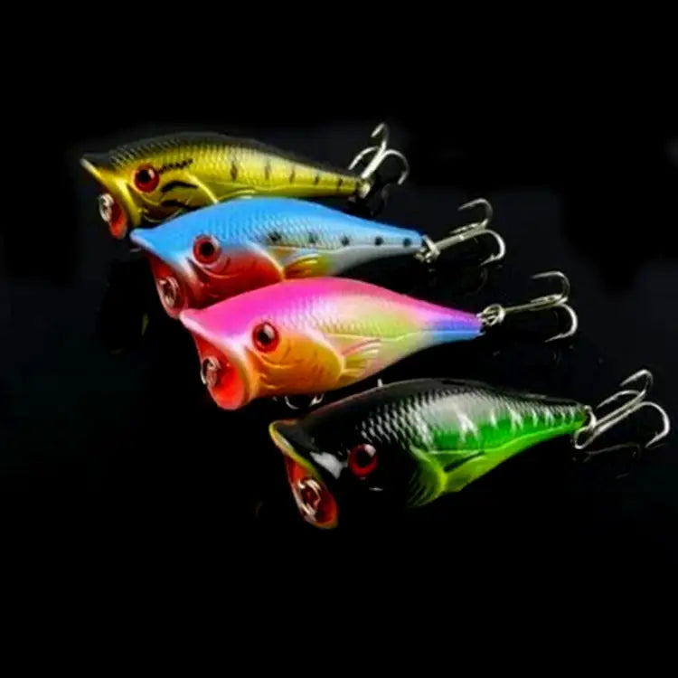 HENGJIA Plastic Artificial Fishing Lures Popper Bionic Fishing Bait with Hooks Length: 6.5 cm Random Color Delivery