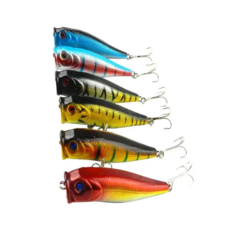 HENGJIA Plastic Artificial Fishing Lures Popper Bionic Fishing Bait with Hooks Length: 9 cm Random Color Delivery