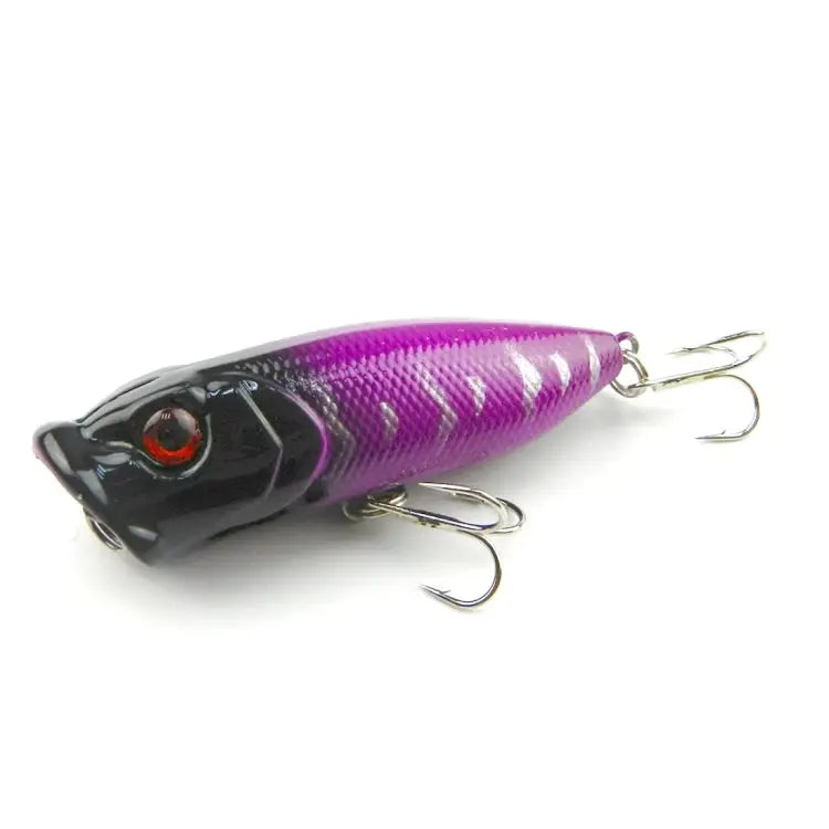 HENGJIA Plastic Artificial Fishing Lures Popper Bionic Fishing Bait with Hooks Length: 6.5 cm Random Color Delivery