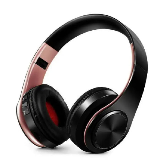 HIFI Stereo Wireless Bluetooth Headphone for Xiaomi iPhone Sumsamg Tablet with Mic Support SD Card & FM - Rose Gold
