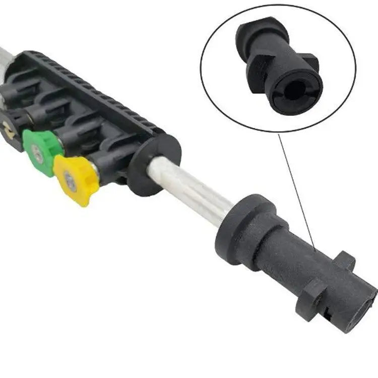 High Pressure Car Wash Water Gun 1/4 Quick Plug Interface Fan Shaped Five Color Nozzle Stainless Steel Elbow Extension