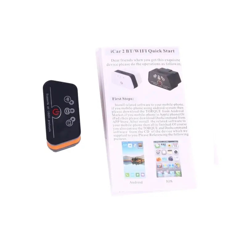 High Quality Super Mini Vgate iCar2 ELM327 OBDII WiFi Car Scanner Tool Support Android & iOS - WiFi Black / Black