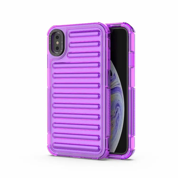 High Transparency TPU Hybrid PC Airbag Phone Case For iPhone XS Max - For iPhone XS Max / Transparent Purple - Apple