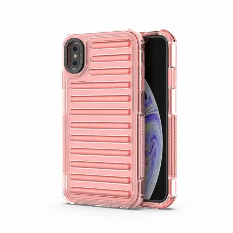 High Transparency TPU Hybrid PC Airbag Phone Case For iPhone XS Max - For iPhone XS Max / Peach Red - Apple Accessories