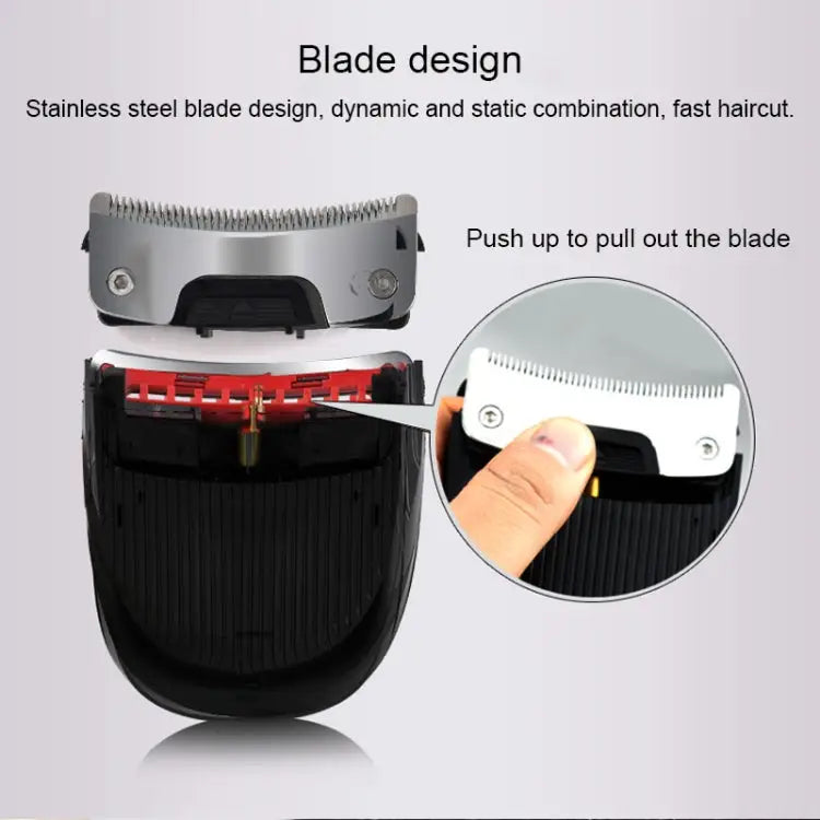 HJ-2018 Men Electric Shaver Fader Self-help Hair Clipper with Wai Cloth + Sponge Standard Version CN Plug with Wai