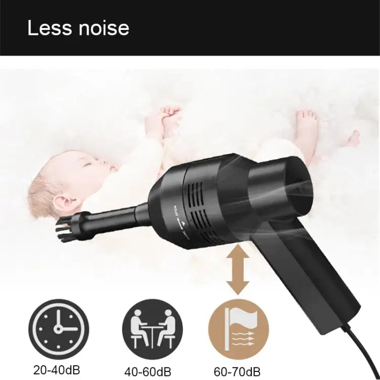 HK-6019A 3.5W Portable USB Powerful Suction Cleaner Computer Keyboard Brush Nozzle Dust Collector Handheld Sucker Clean