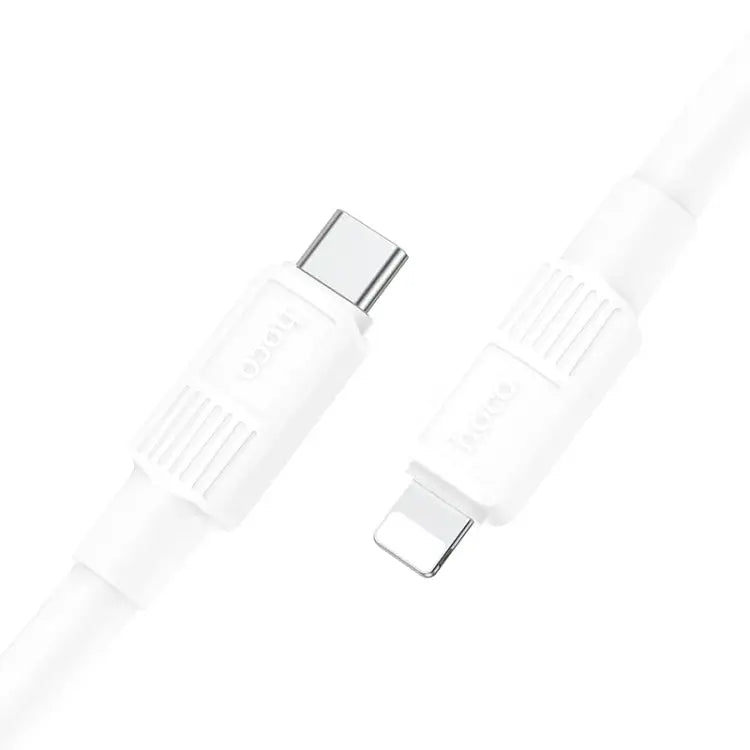 hoco X84 20W USB-C / Type-C to 8 Pin Solid PD Charging Data Cable，Length：1m - White - Apple Accessories