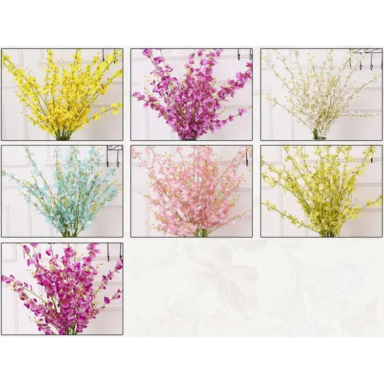 Home Wedding Party Decor Silk Orchid DIY Artificial Flower Phalaenopsis Bouquets Random Color Delivery - 5 Heads/Bouquet