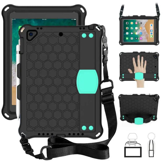 Honeycomb Design EVA + PC Four Corner Anti Falling Flat Protective Shell With Straps For iPad 9.7 2017/2018 - For iPad