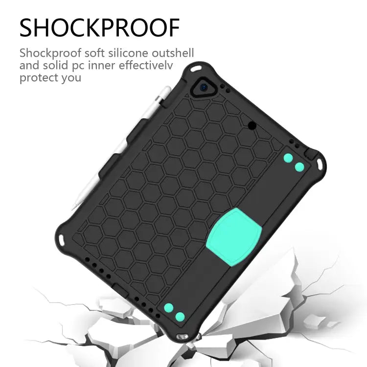 Honeycomb Design EVA + PC Four Corner Anti Falling Flat Protective Shell With Straps For iPad 9.7 2017/2018 - Apple