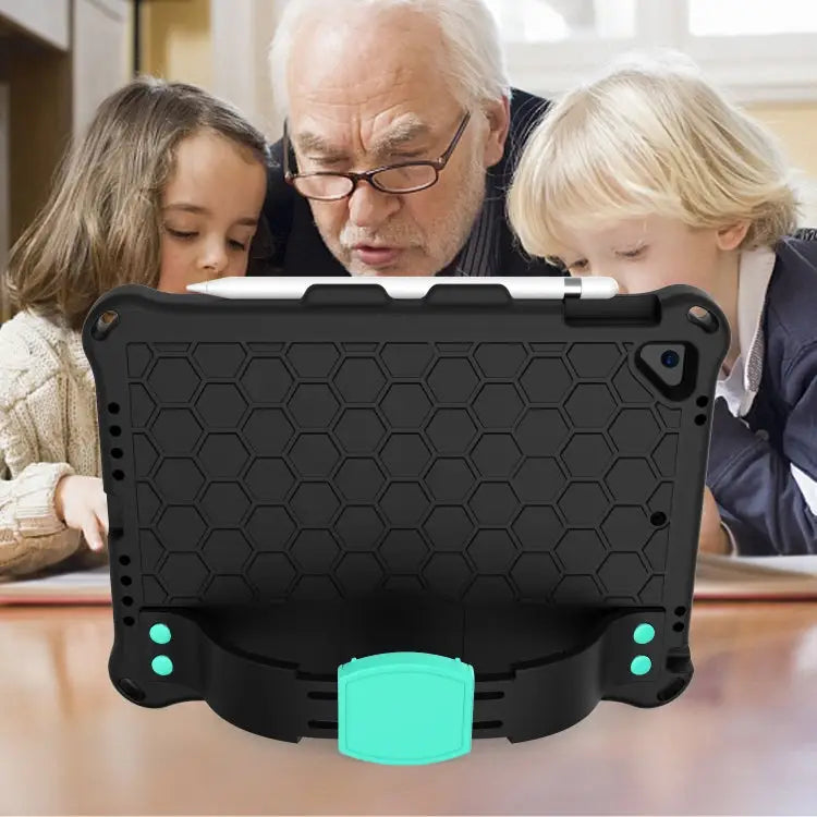 Honeycomb Design EVA + PC Four Corner Anti Falling Flat Protective Shell With Straps For iPad 9.7 2017/2018 - Apple