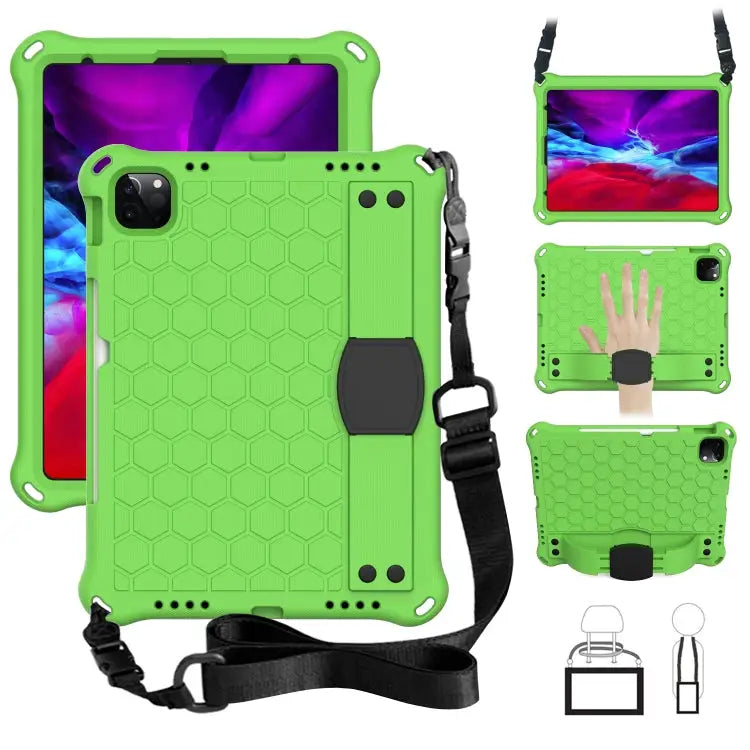 Honeycomb Design EVA + PC Four Corner Anti Falling Flat Protective Shell With Straps For iPad Pro 11 2020 - For iPad