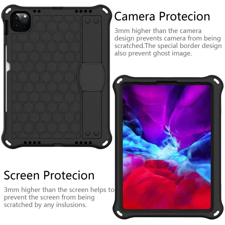 Honeycomb Design EVA + PC Four Corner Anti Falling Flat Protective Shell With Straps For iPad Pro 11 2020 - Apple
