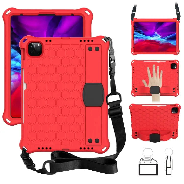 Honeycomb Design EVA + PC Four Corner Anti Falling Flat Protective Shell With Straps For iPad Pro 11 2020 - For iPad