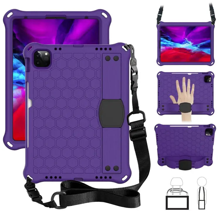 Honeycomb Design EVA + PC Four Corner Anti Falling Flat Protective Shell With Straps For iPad Pro 11 2020 - For iPad