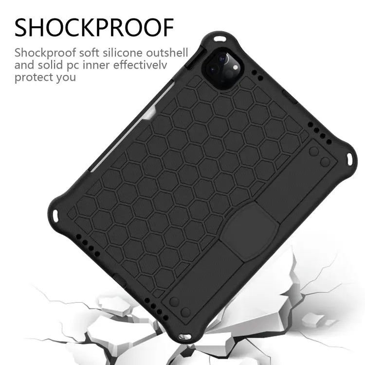 Honeycomb Design EVA + PC Material Four Corner Anti Falling Flat Protective Shell with Strap For iPad Air 2022 / 2020