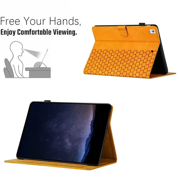 Honeycomb Embossed Leather Smart Tablet Case For iPad mini 6 / mini 2024 For iPad mini 5 / 4 / 3 / 2 / 1 For iPad Pro