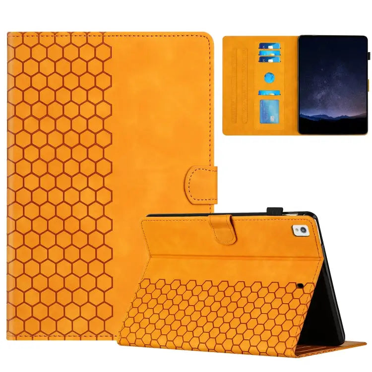 Honeycomb Embossed Leather Smart Tablet Case For iPad mini 6 / mini 2024 For iPad mini 5 / 4 / 3 / 2 / 1 For iPad Pro