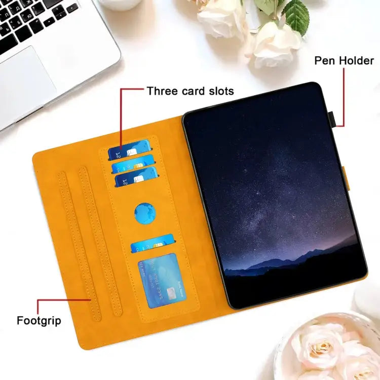 Honeycomb Embossed Leather Smart Tablet Case For iPad Pro 11 2024 / Air 10.9 2022 For iPad 10th Gen 10.9 2022 For iPad