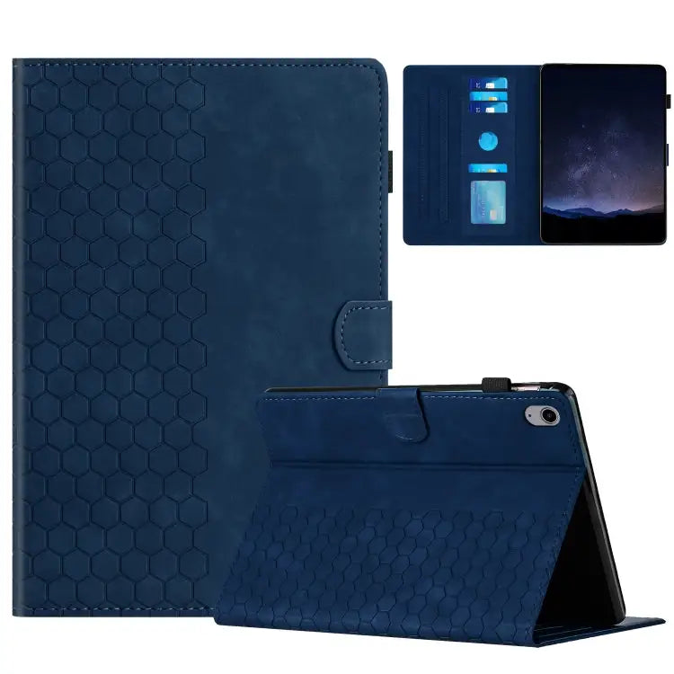 Honeycomb Embossed Leather Smart Tablet Case For iPad Pro 11 2024 / Air 10.9 2022 For iPad 10th Gen 10.9 2022 For iPad