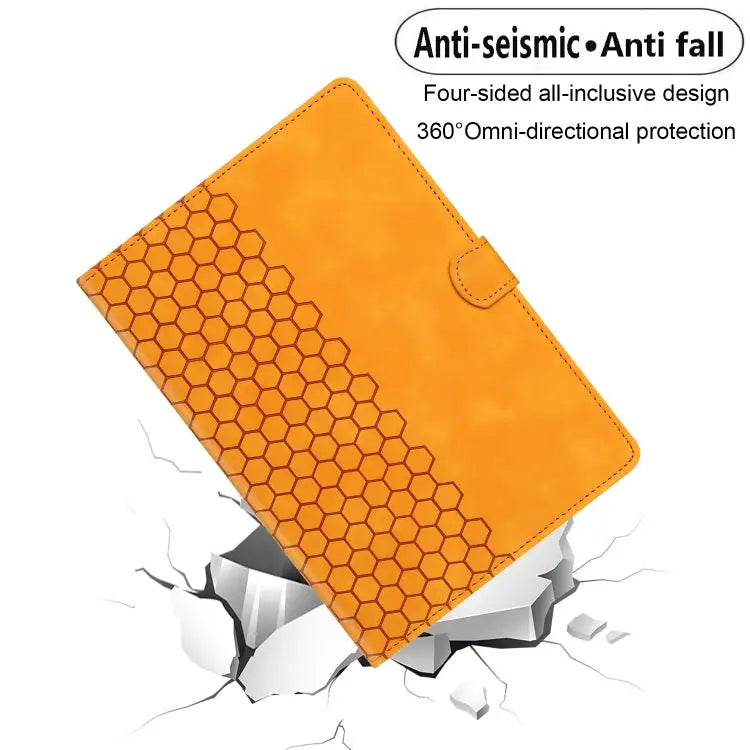 Honeycomb Embossed Leather Smart Tablet Case For iPad Pro 11 2024 / Air 10.9 2022 For iPad 10th Gen 10.9 2022 For iPad