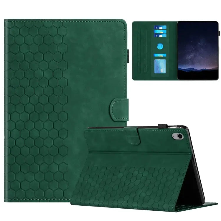 Honeycomb Embossed Leather Smart Tablet Case For iPad Pro 11 2024 / Air 10.9 2022 For iPad 10th Gen 10.9 2022 For iPad