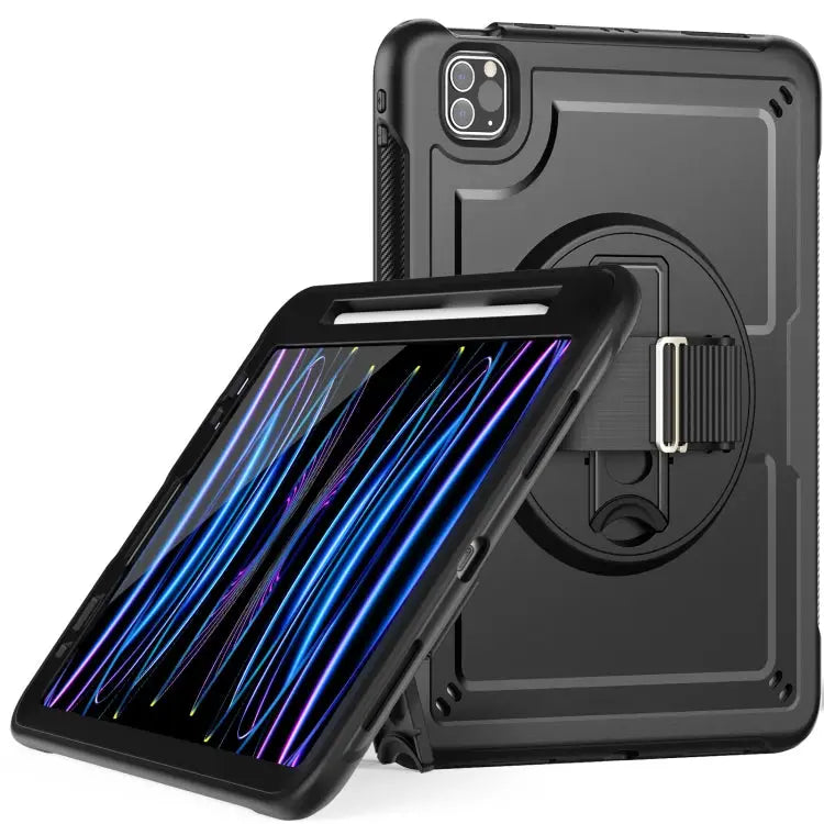 Honeycomb Hand Grip Turntable Stand Tablet Case For iPad Air 2022 10.9 / Pro 11 2022 For iPad 10.2 2021 / 2020 / 10.5