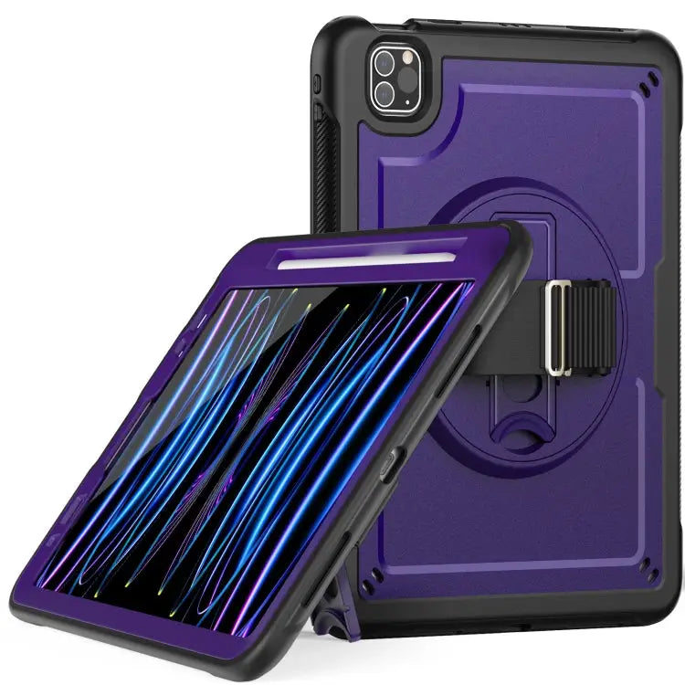Honeycomb Hand Grip Turntable Stand Tablet Case For iPad Air 2022 10.9 / Pro 11 2022 For iPad 10.2 2021 / 2020 / 10.5