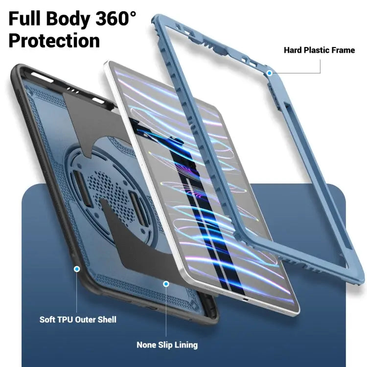 Honeycomb Hand Grip Turntable Stand Tablet Case For iPad Air 2022 10.9 / Pro 11 2022 For iPad 10.2 2021 / 2020 / 10.5