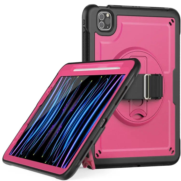 Honeycomb Hand Grip Turntable Stand Tablet Case For iPad Air 2022 10.9 / Pro 11 2022 For iPad 10.2 2021 / 2020 / 10.5