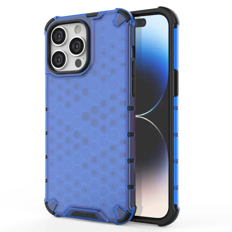 Honeycomb Phone Case - For iPhone 15 Pro Max / Blue