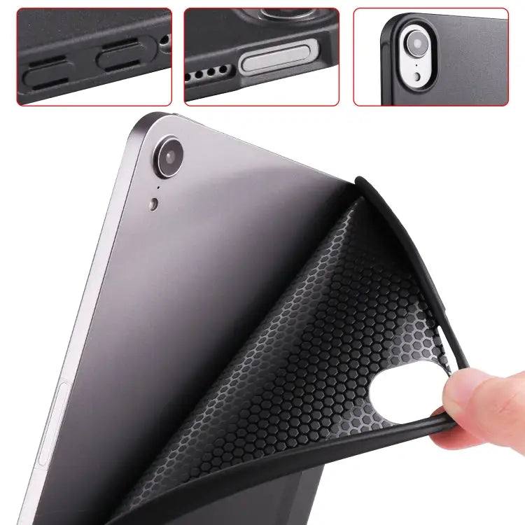 Honeycomb TPU Leather Tablet Case with 3-Folding Holder For iPad mini 6 / mini 2024 - Apple Accessories