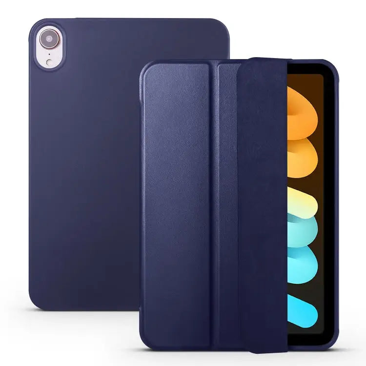 Honeycomb TPU Leather Tablet Case with 3-Folding Holder For iPad mini 6 / mini 2024 - For iPad mini 6 / mini 2024