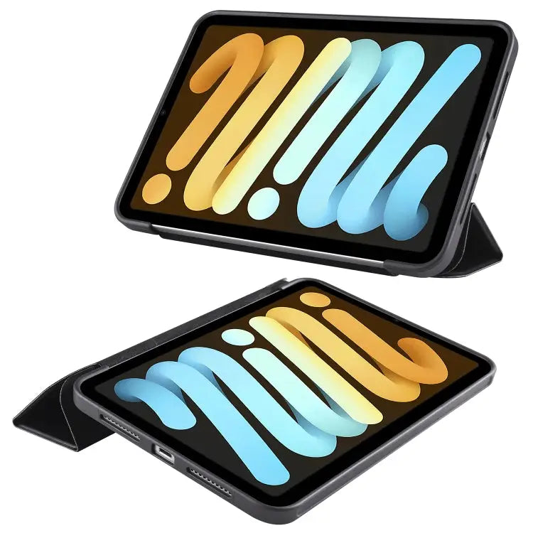Honeycomb TPU Leather Tablet Case with 3-Folding Holder For iPad mini 6 / mini 2024 - Apple Accessories