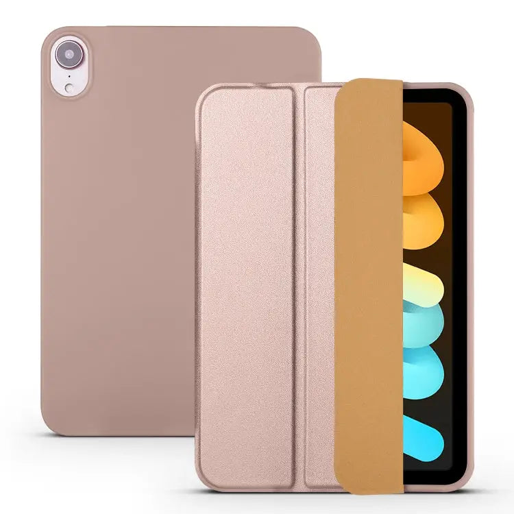 Honeycomb TPU Leather Tablet Case with 3-Folding Holder For iPad mini 6 / mini 2024 - For iPad mini 6 / mini 2024