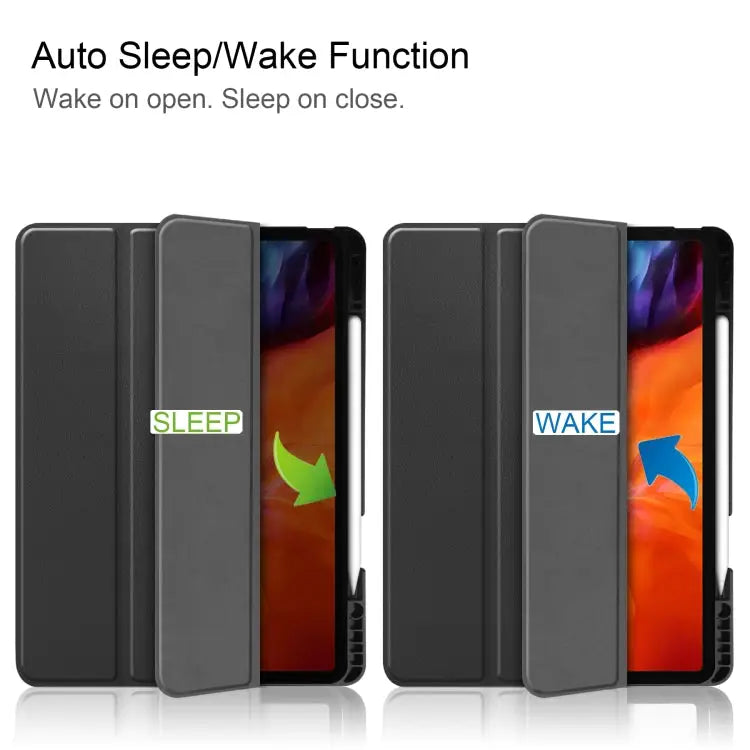 Horizontal Flip Honeycomb TPU + PU Leather Case with Three-folding Holder & Sleep / Wake-up Function & Pen Slot