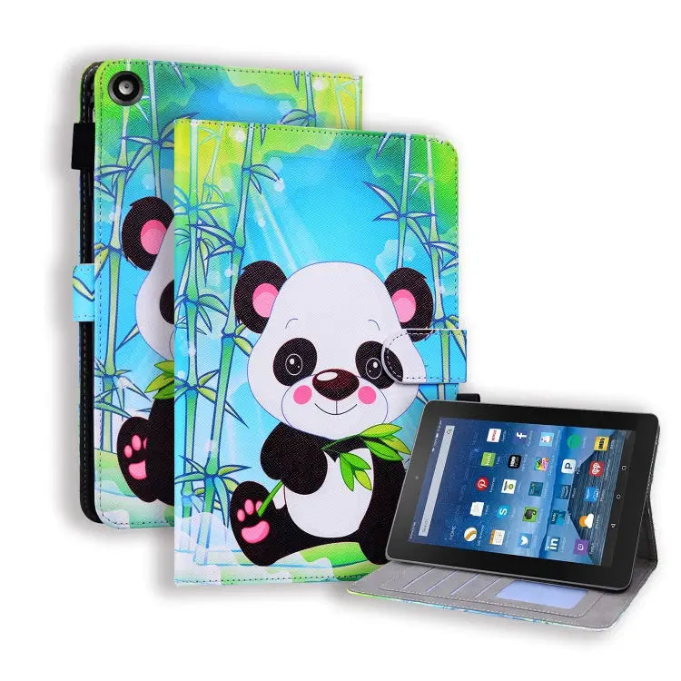 Horizontal Flip Leather Case with Card Slots & Holder & Photo Frame For Amazon Fire HD 8 (2017) - For Amazon Fire HD 8