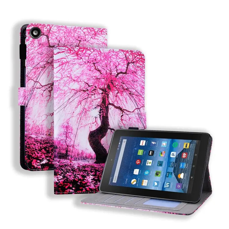 Horizontal Flip Leather Case with Card Slots & Holder & Photo Frame For Amazon Fire HD 8 (2017) - For Amazon Fire HD 8