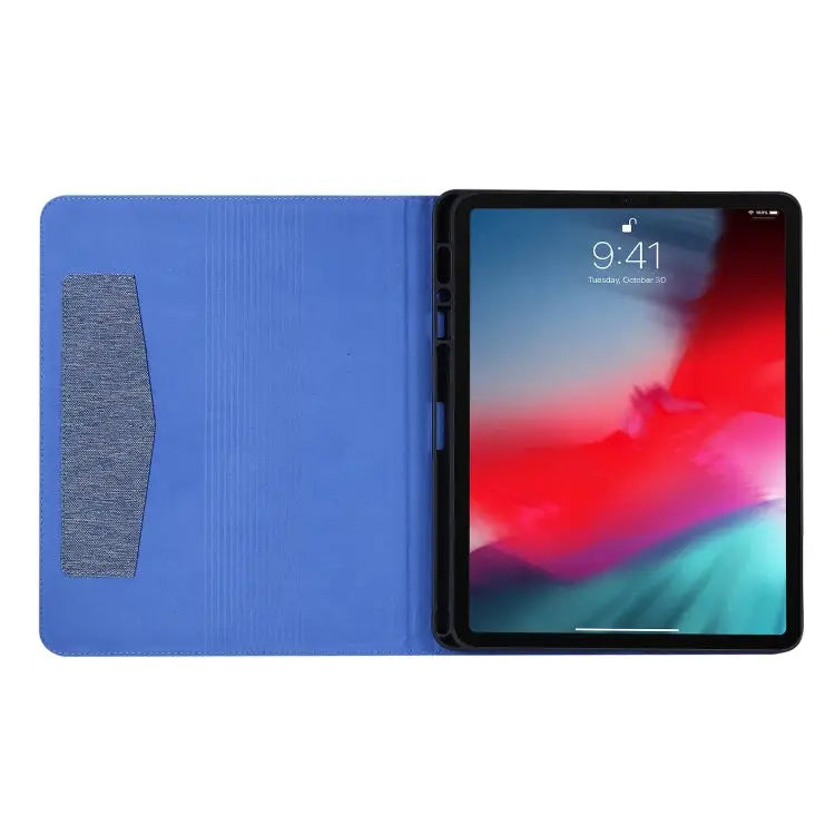 Horizontal Flip TPU + Fabric PU Leather Protective Case with Name Card Clip For iPad Pro 12.9(2020) - Apple Accessories