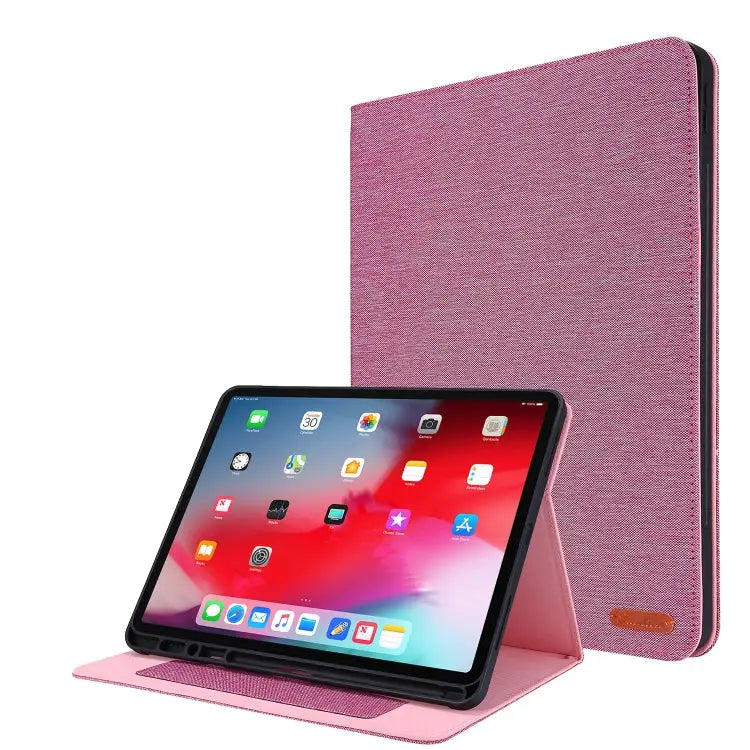 Horizontal Flip TPU + Fabric PU Leather Protective Case with Name Card Clip For iPad Pro 12.9(2020) - For iPad Pro