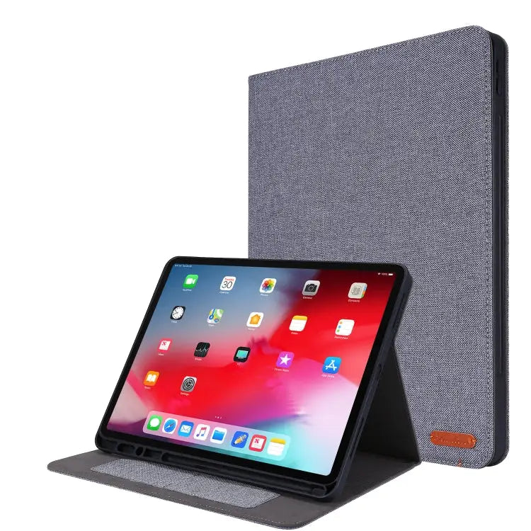 Horizontal Flip TPU + Fabric PU Leather Protective Case with Name Card Clip For iPad Pro 12.9(2020) - For iPad Pro