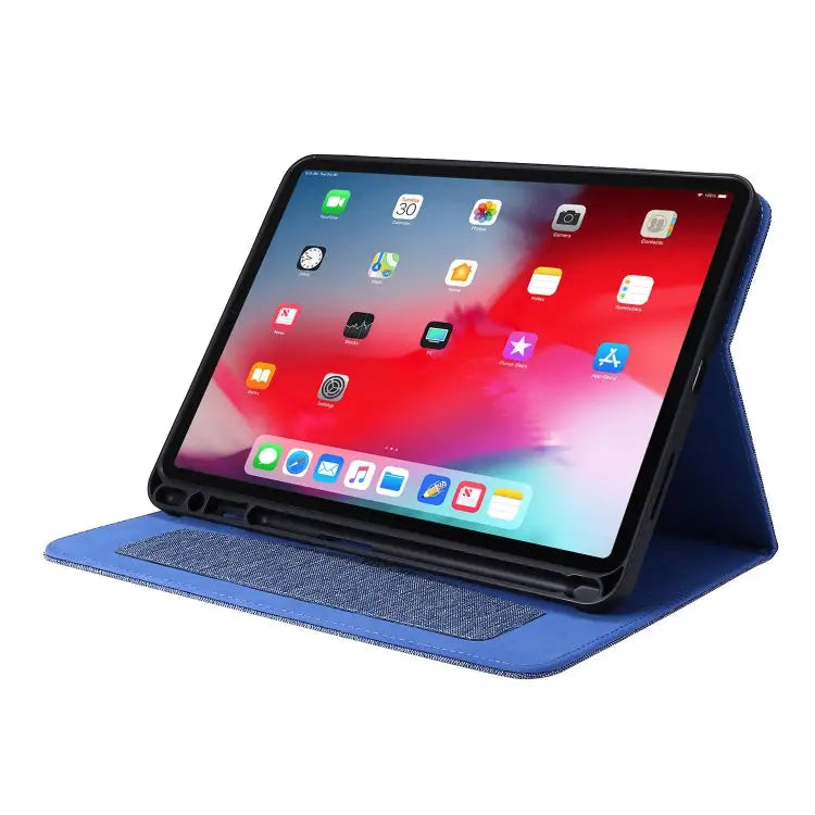 Horizontal Flip TPU + Fabric PU Leather Protective Case with Name Card Clip For iPad Pro 11(2020) - Apple Accessories