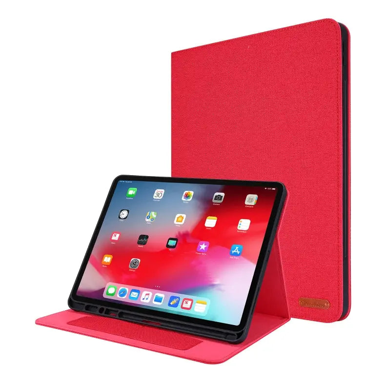 Horizontal Flip TPU + Fabric PU Leather Protective Case with Name Card Clip For iPad Pro 12.9(2020) - For iPad Pro