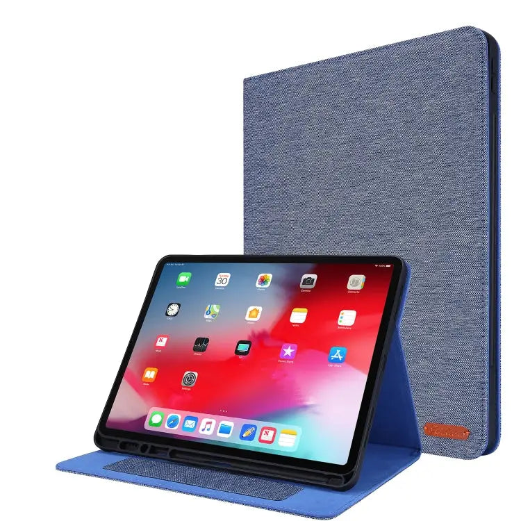 Horizontal Flip TPU + Fabric PU Leather Protective Case with Name Card Clip For iPad Pro 12.9(2020) - For iPad Pro