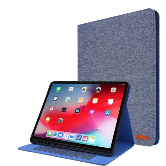 Horizontal Flip TPU + Fabric PU Leather Protective Case with Name Card Clip For iPad Pro 12.9(2020) - For iPad Pro