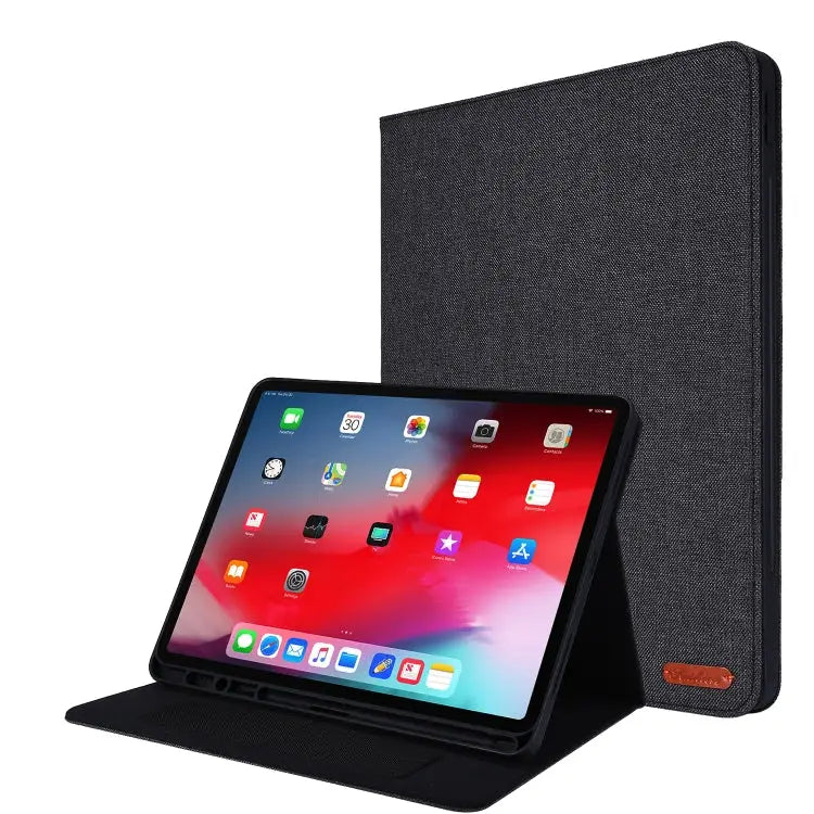 Horizontal Flip TPU + Fabric PU Leather Protective Case with Name Card Clip For iPad Pro 12.9(2020) - For iPad Pro